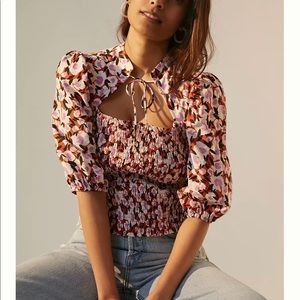 NWT Maeve by Anthropologie Smocked Blouse